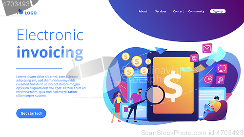 Image of E-invoicing concept landing page.