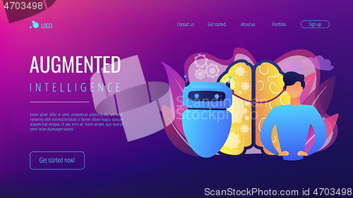 Image of Augmented intelligence concept landing page.