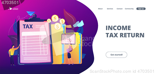 Image of Tax form concept landing page.