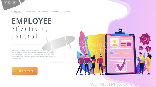 Image of HR software concept landing page.