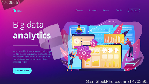 Image of Big data visualization concept landing page.