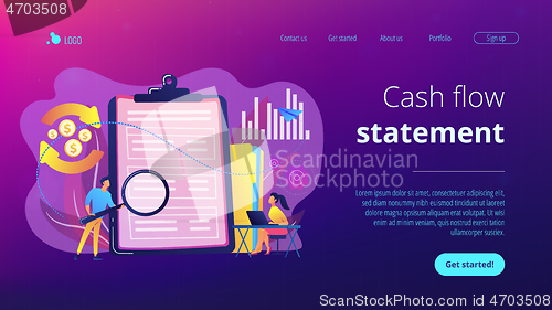 Image of Cash flow statement concept landing page.