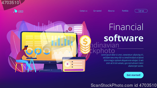 Image of Financial data management concept landing page.