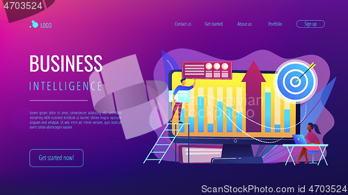 Image of Business Intelligence concept landing page.