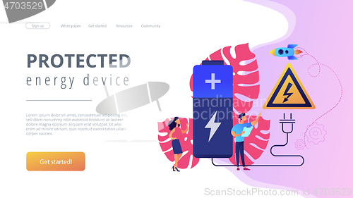 Image of Safety battery concept landing page.