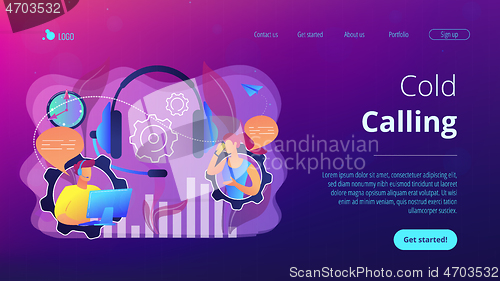 Image of Cold calling concept landing page.