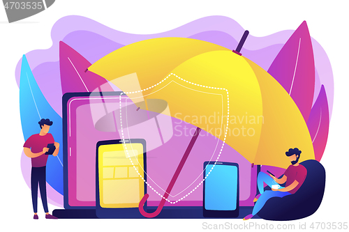 Image of Electronic device insurance concept vector illustration.