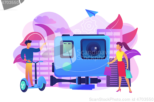 Image of City segway tour concept vector illustration.