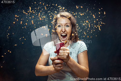 Image of Woman drinking a cola