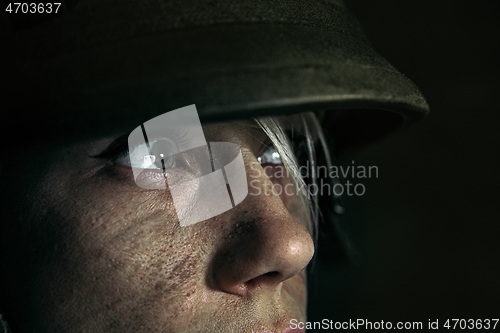 Image of Portrait of young female soldier