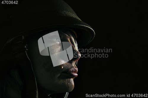 Image of Portrait of young female soldier