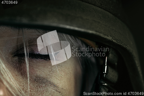 Image of Portrait of young female soldier