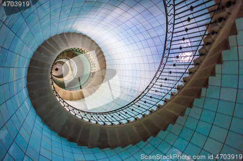 Image of High lighthouse stairs, vierge island, brittany,france