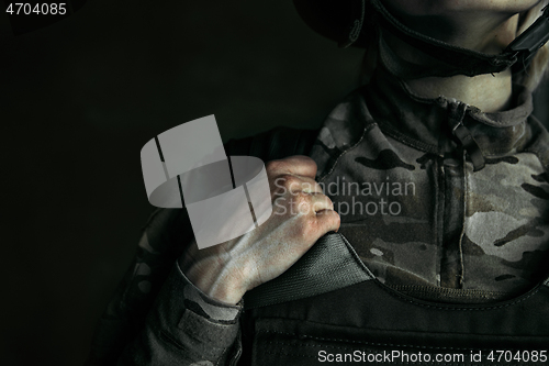 Image of Portrait of young female soldier