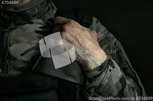 Image of Portrait of young female soldier