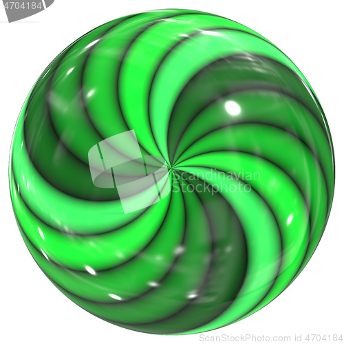 Image of green swirl glass sphere