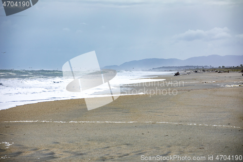 Image of stormy ocean scenery background