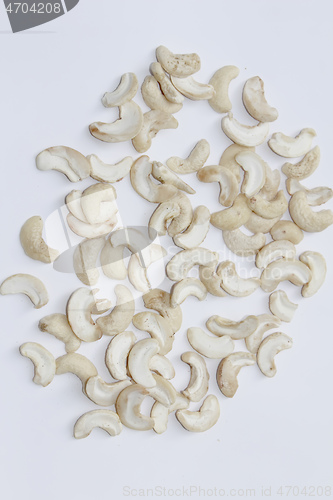 Image of cashew nuts on a white background