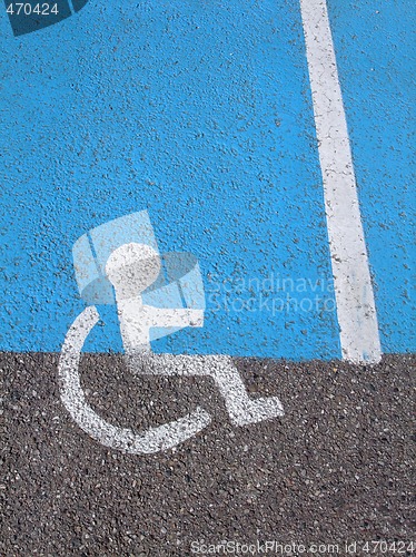 Image of Logo on asphalt for disabled persons