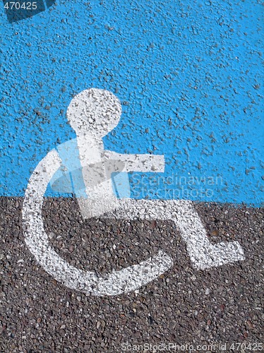 Image of Logo on asphalt for disabled persons
