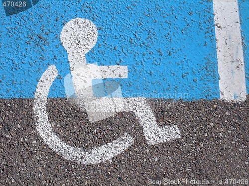 Image of Logo on asphalt for disabled persons