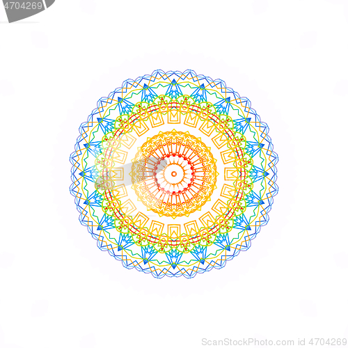 Image of Bright abstract concentric shape on white background