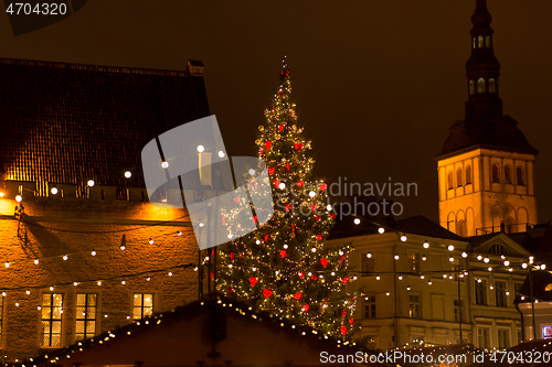 Image of christmas market at tallinn old town hall square