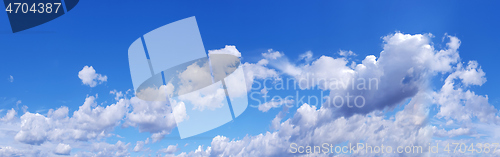 Image of Sky panorama with clouds, as samless background