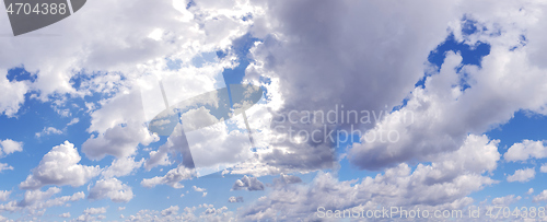 Image of Sky panorama with clouds, as samless background