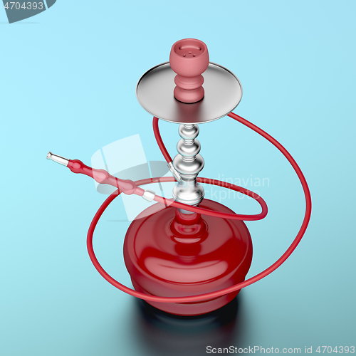 Image of Red colored hookah