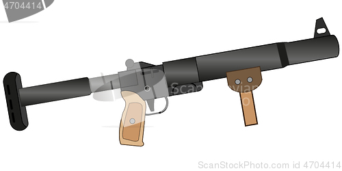 Image of Weapon manual grenade launcher on white background is insulated