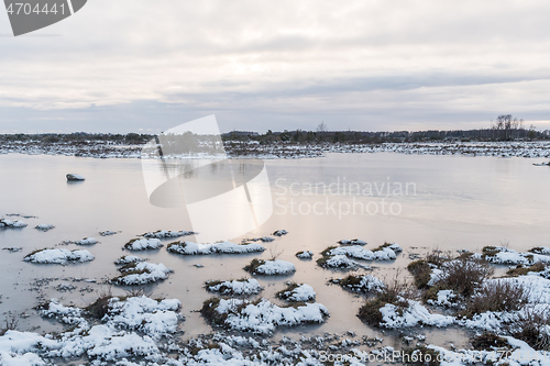 Image of Ice covered plain barren landscape