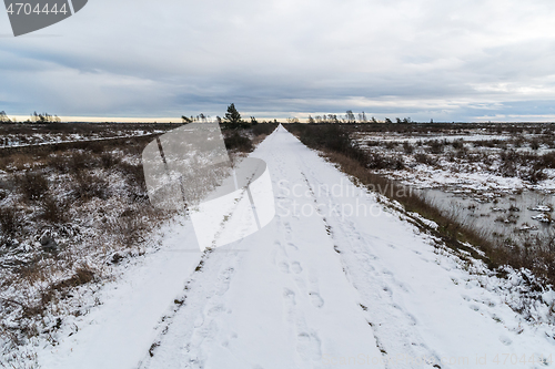 Image of Trail across a barren landscape 