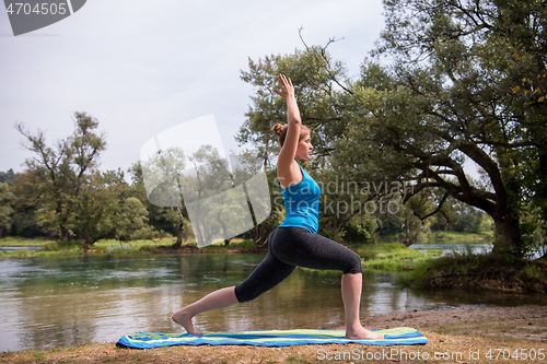 Image of woman meditating and doing yoga exercise