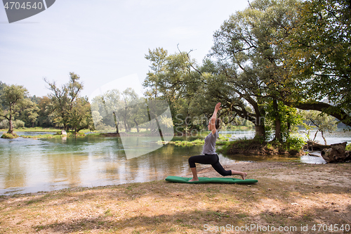 Image of woman meditating and doing yoga exercise