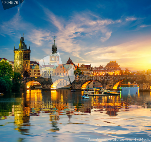 Image of Charles bridge at dusk