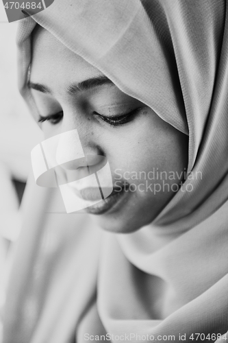 Image of african muslim business woman portrait