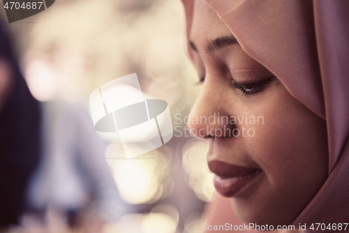 Image of african muslim business woman portrait