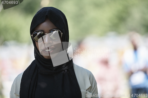 Image of african muslim business woman portrait