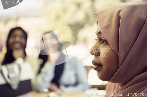 Image of african muslim business woman portrait