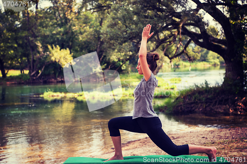 Image of woman meditating and doing yoga exercise