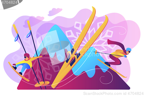 Image of Winter extreme sports concept vector illustration.