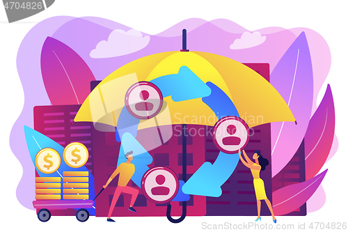 Image of Peer-to-Peer insurance concept vector illustration.