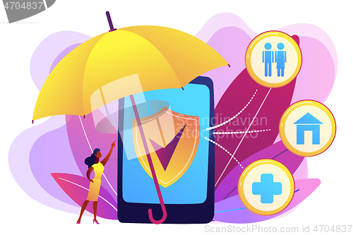 Image of On-demand insurance concept vector illustration.