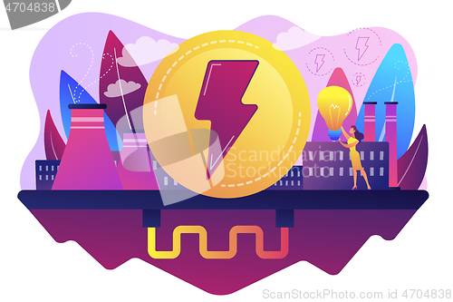 Image of Geothermal energy concept vector illustration.