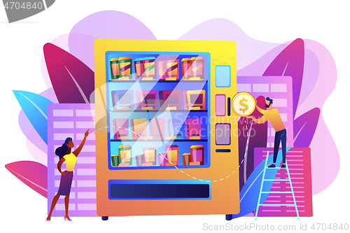 Image of Vending machine service concept vector illustration.