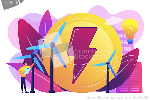 Image of Wind power concept vector illustration.