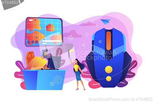 Image of Strategy online games concept vector illustration.