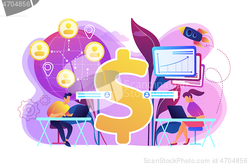 Image of Virtual sales concept vector illustration.