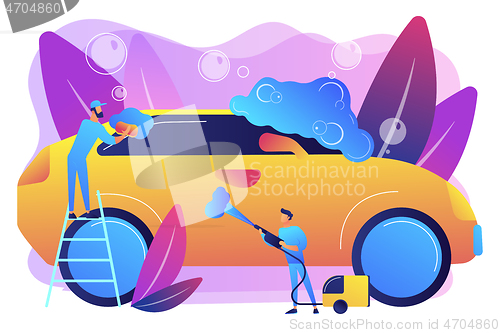 Image of Car wash service concept vector illustration.